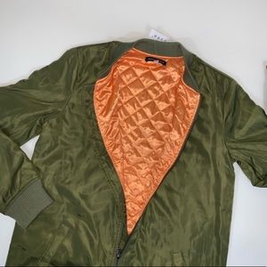 Kendall & Kylie long olive bomber jacket